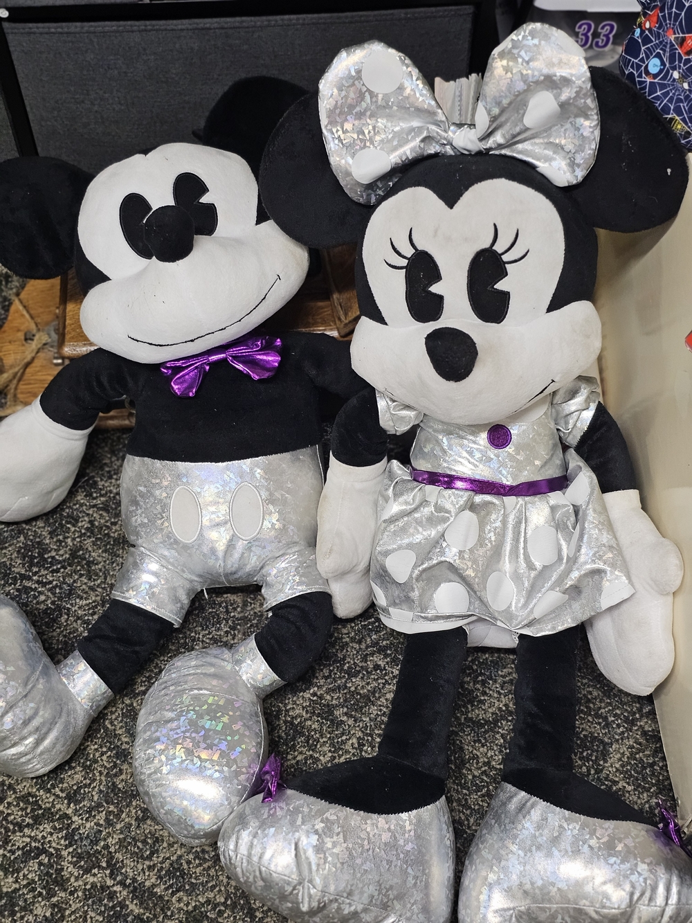 Disney 100 Years of Wonder Mickey and Minnie Mouse 32" Jumbo Plush Doll Set